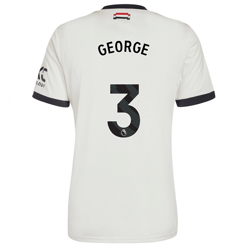 Danxen Bambino Maglia Gabby George #3 Bianco Sporco Kit Gara Third 2024/25 Maglietta