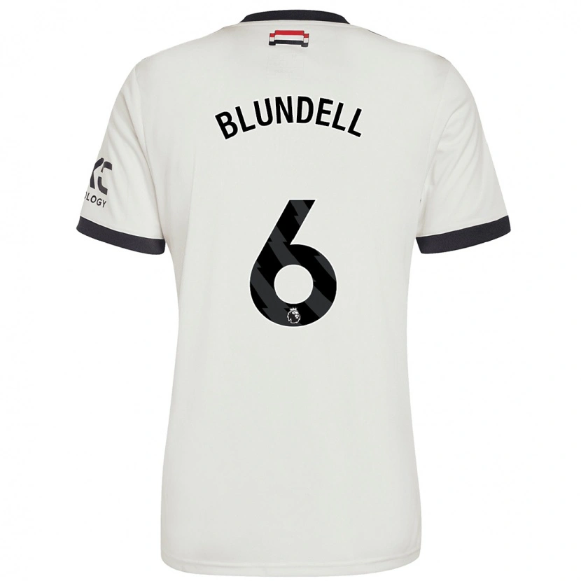 Danxen Bambino Maglia Hannah Blundell #6 Bianco Sporco Kit Gara Third 2024/25 Maglietta
