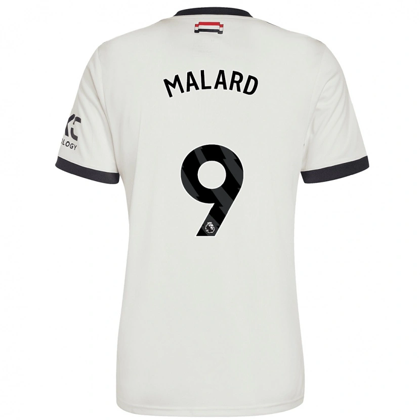 Danxen Bambino Maglia Melvine Malard #9 Bianco Sporco Kit Gara Third 2024/25 Maglietta