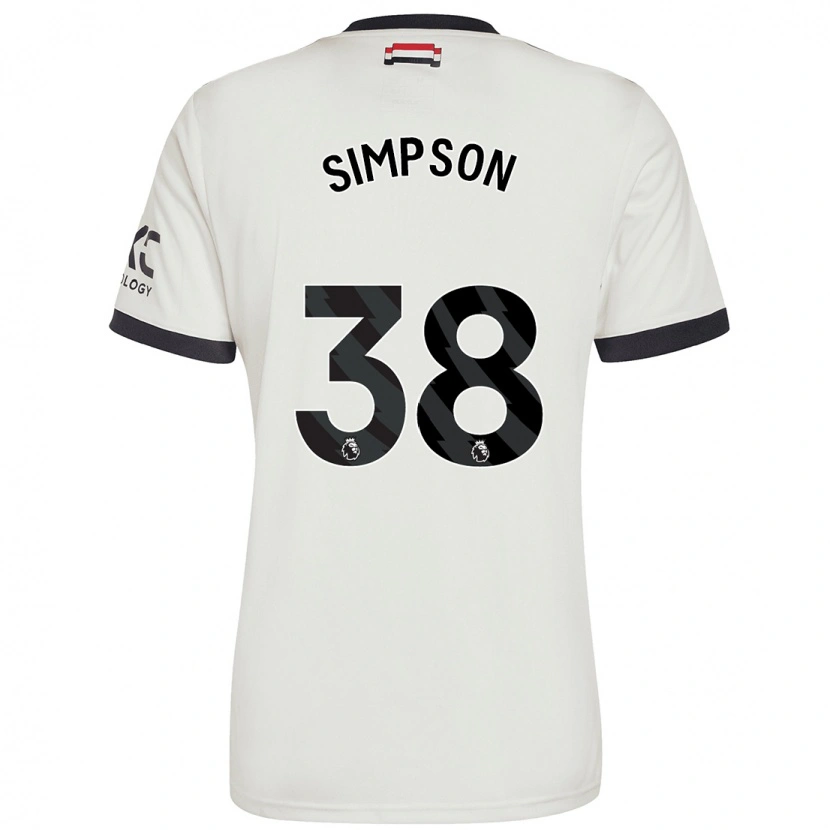 Danxen Bambino Maglia Jess Simpson #38 Bianco Sporco Kit Gara Third 2024/25 Maglietta