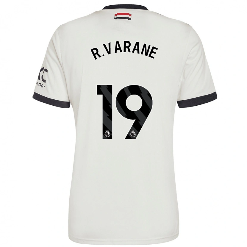 Danxen Bambino Maglia Raphaël Varane #19 Bianco Sporco Kit Gara Third 2024/25 Maglietta