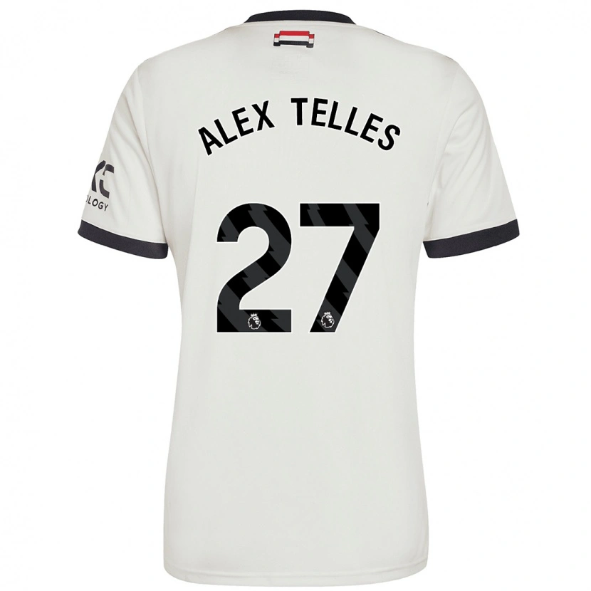 Danxen Bambino Maglia Alex Nicolao Telles #27 Bianco Sporco Kit Gara Third 2024/25 Maglietta