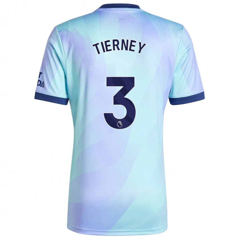 Danxen Bambino Maglia Kieran Tierney #3 Acquamarina Kit Gara Third 2024/25 Maglietta