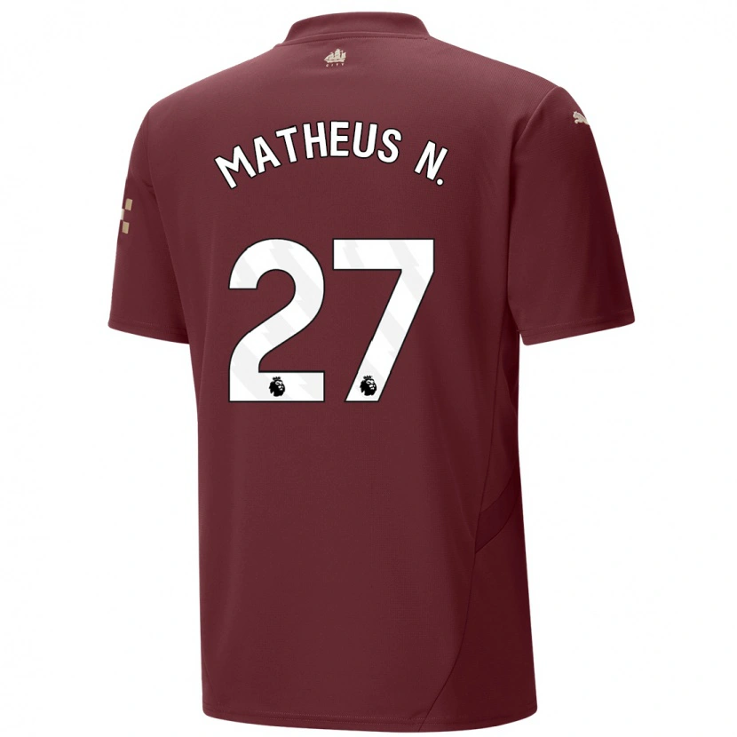 Danxen Bambino Maglia Matheus Nunes #27 Marrone Kit Gara Third 2024/25 Maglietta