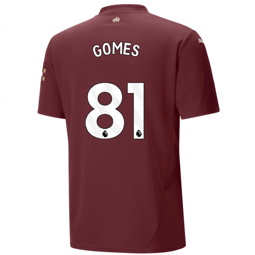 Danxen Bambino Maglia Claudio Gomes #81 Marrone Kit Gara Third 2024/25 Maglietta