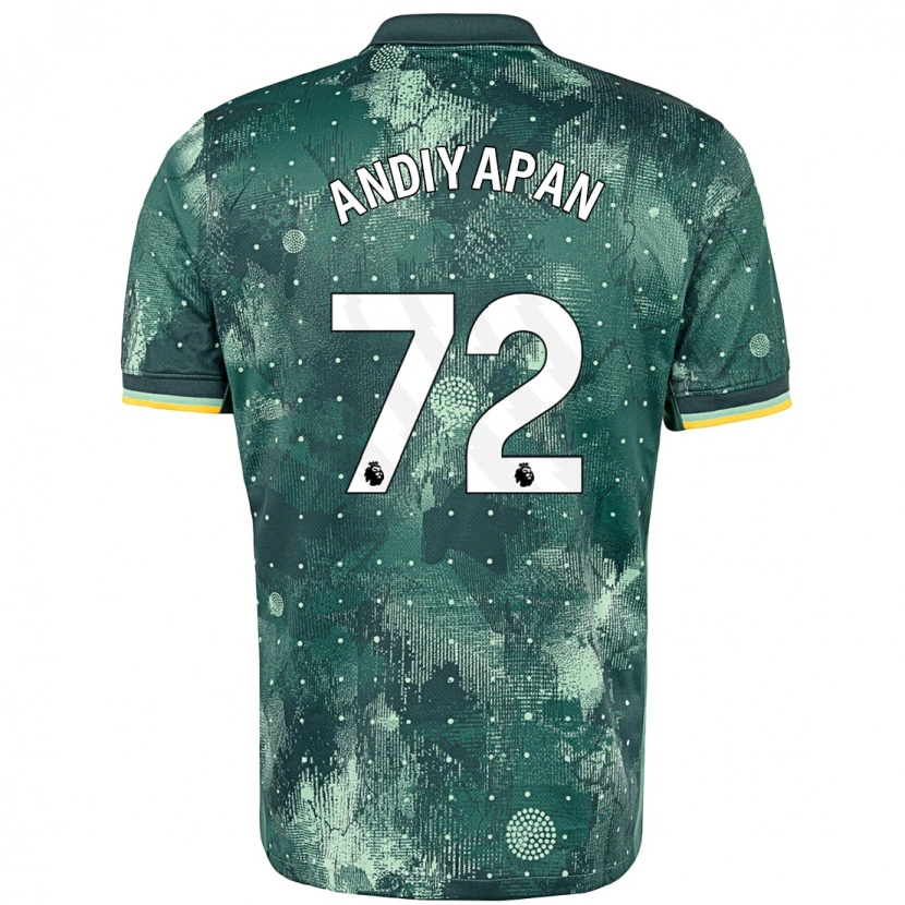 Danxen Bambino Maglia William Andiyapan #72 Verde Menta Kit Gara Third 2024/25 Maglietta