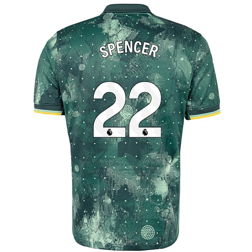 Danxen Bambino Maglia Rebecca Spencer #22 Verde Menta Kit Gara Third 2024/25 Maglietta