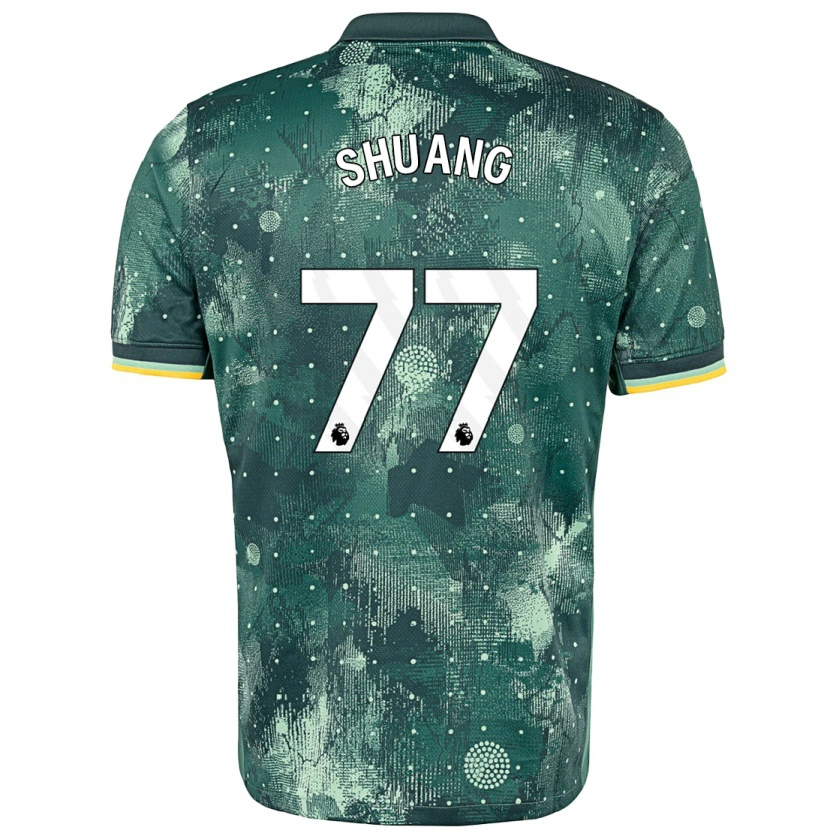 Danxen Bambino Maglia Wang Shuang #77 Verde Menta Kit Gara Third 2024/25 Maglietta