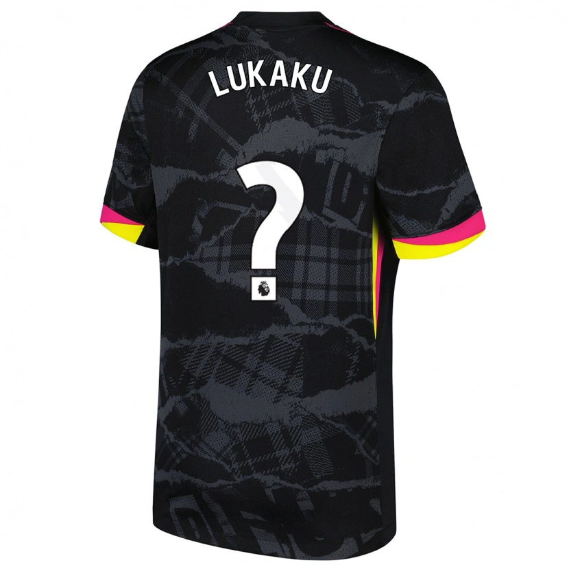 Danxen Bambino Maglia Romelu Lukaku #0 Nero Rosa Kit Gara Third 2024/25 Maglietta
