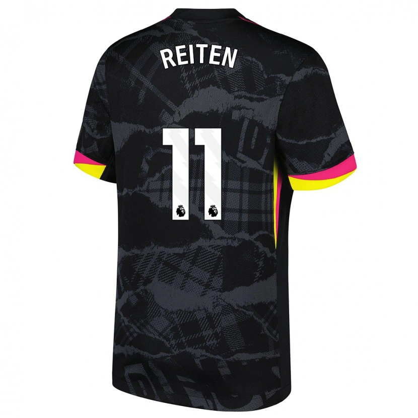Danxen Bambino Maglia Guro Reiten #11 Nero Rosa Kit Gara Third 2024/25 Maglietta