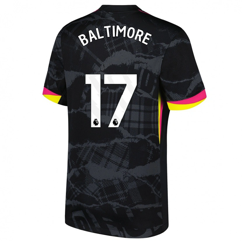 Danxen Bambino Maglia Sandy Baltimore #17 Nero Rosa Kit Gara Third 2024/25 Maglietta