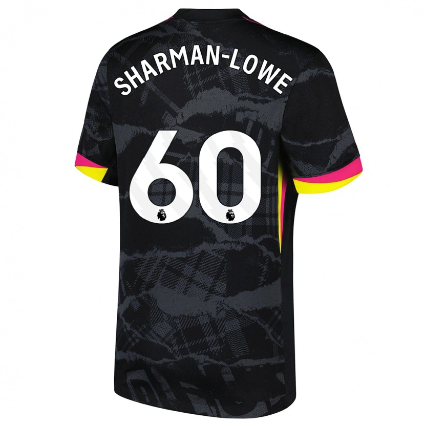 Danxen Bambino Maglia Teddy Sharman-Lowe #60 Nero Rosa Kit Gara Third 2024/25 Maglietta