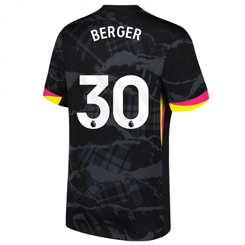 Danxen Bambino Maglia Ann-Katrin Berger #30 Nero Rosa Kit Gara Third 2024/25 Maglietta
