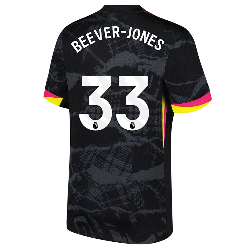 Danxen Bambino Maglia Aggie Beever-Jones #33 Nero Rosa Kit Gara Third 2024/25 Maglietta