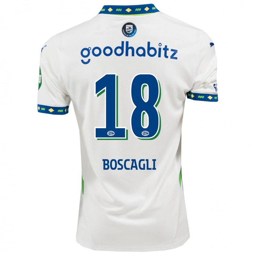 Danxen Bambino Maglia Olivier Boscagli #18 Bianco Blu Scuro Kit Gara Third 2024/25 Maglietta