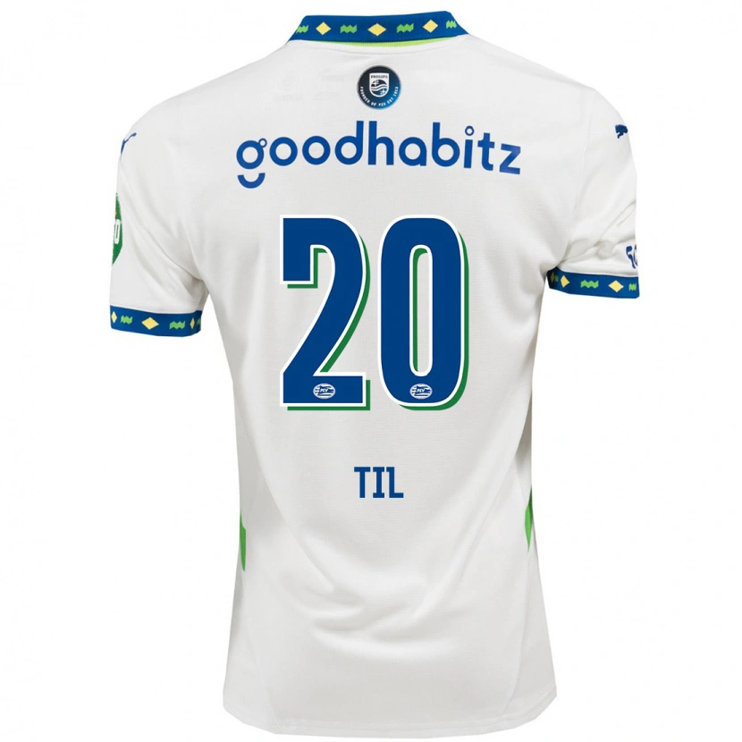 Danxen Bambino Maglia Guus Til #20 Bianco Blu Scuro Kit Gara Third 2024/25 Maglietta