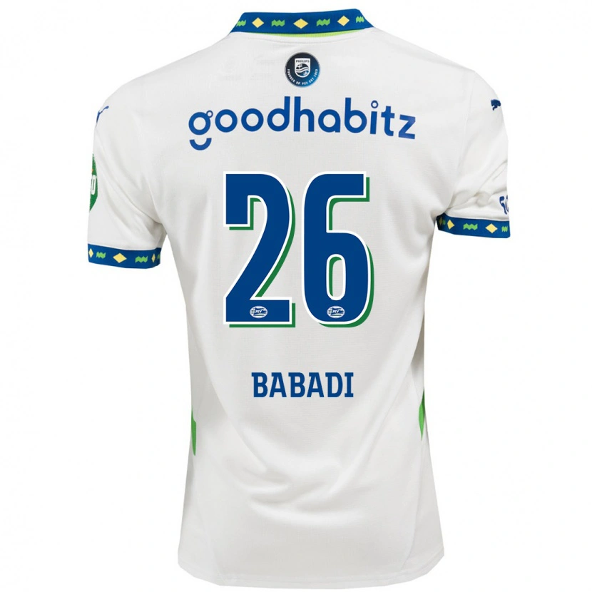 Danxen Bambino Maglia Isaac Babadi #26 Bianco Blu Scuro Kit Gara Third 2024/25 Maglietta