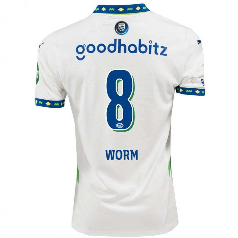 Danxen Bambino Maglia Siri Worm #8 Bianco Blu Scuro Kit Gara Third 2024/25 Maglietta