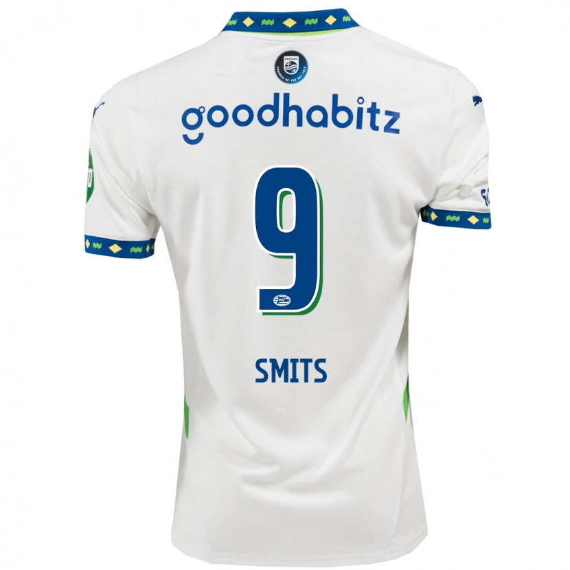 Danxen Bambino Maglia Joëlle Smits #9 Bianco Blu Scuro Kit Gara Third 2024/25 Maglietta
