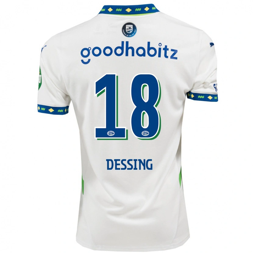 Danxen Bambino Maglia Shanique Dessing #18 Bianco Blu Scuro Kit Gara Third 2024/25 Maglietta