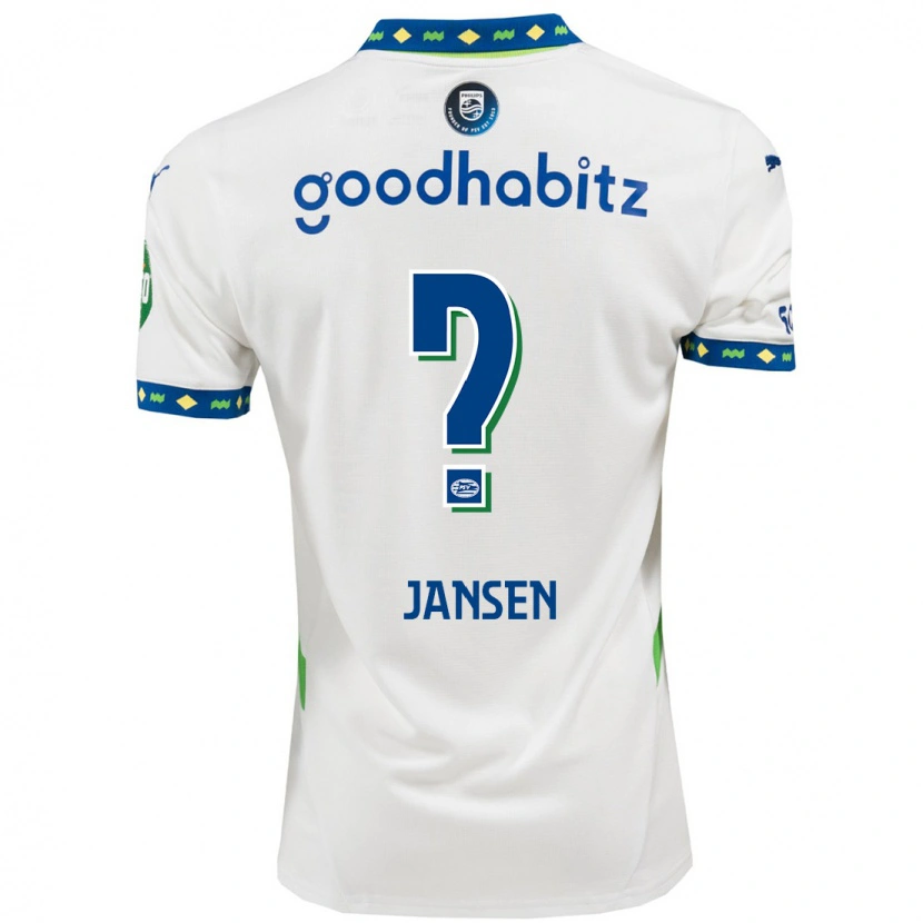Danxen Bambino Maglia Koen Jansen #0 Bianco Blu Scuro Kit Gara Third 2024/25 Maglietta