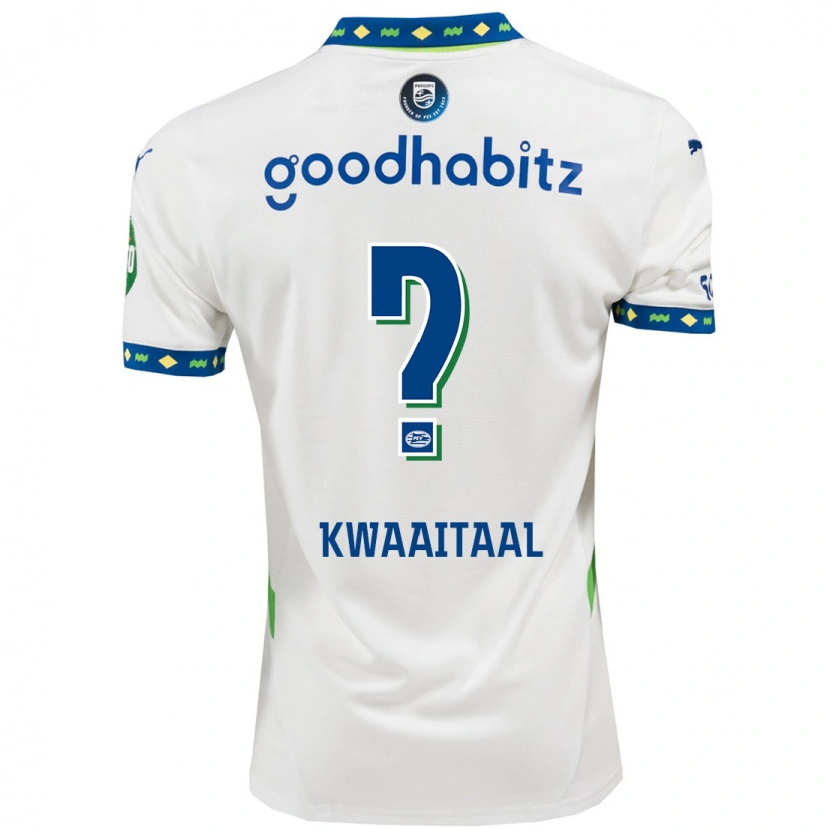 Danxen Bambino Maglia Julian Kwaaitaal #0 Bianco Blu Scuro Kit Gara Third 2024/25 Maglietta