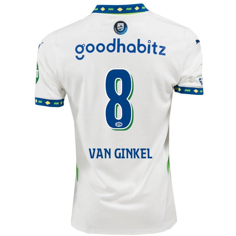 Danxen Bambino Maglia Marco Van Ginkel #8 Bianco Blu Scuro Kit Gara Third 2024/25 Maglietta