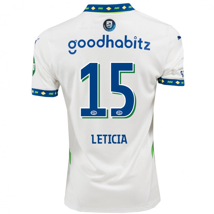Danxen Bambino Maglia Brazil Bra Leticia #15 Bianco Blu Scuro Kit Gara Third 2024/25 Maglietta