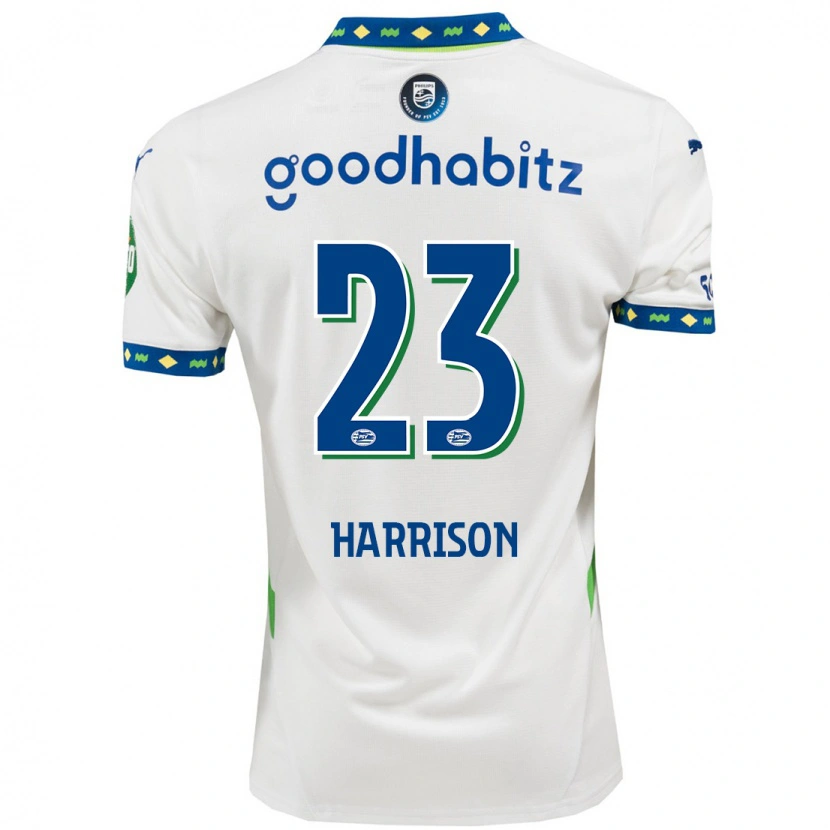 Danxen Bambino Maglia Amy Harrison #23 Bianco Blu Scuro Kit Gara Third 2024/25 Maglietta