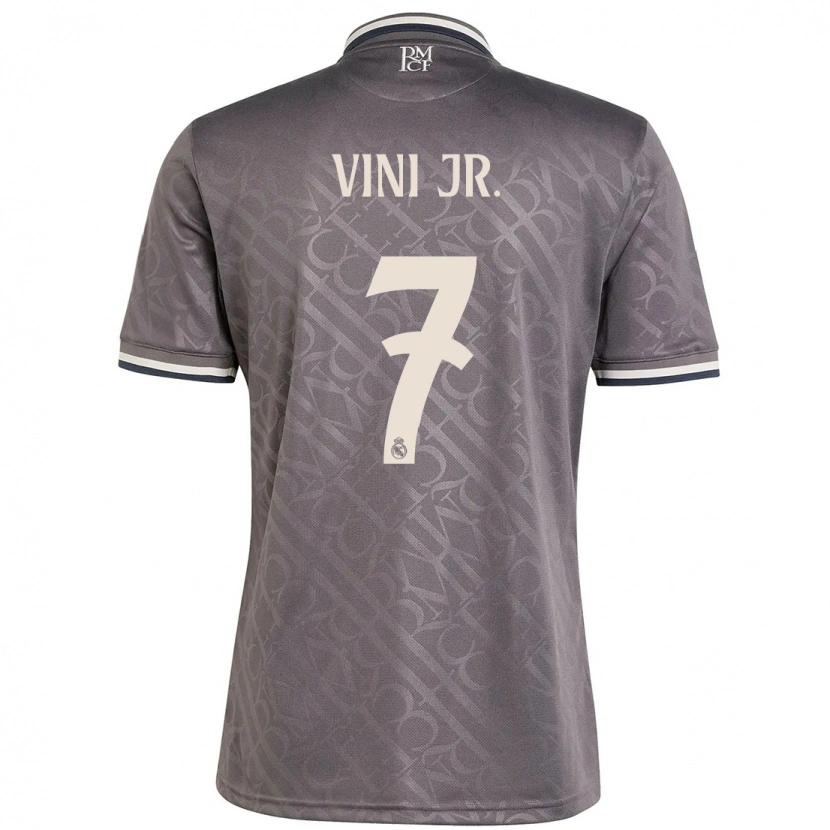 Danxen Bambino Maglia Vinicius Junior #7 Antracite Kit Gara Third 2024/25 Maglietta