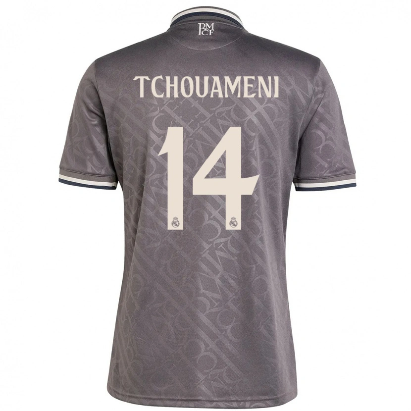 Danxen Bambino Maglia Aurélien Tchouaméni #14 Antracite Kit Gara Third 2024/25 Maglietta