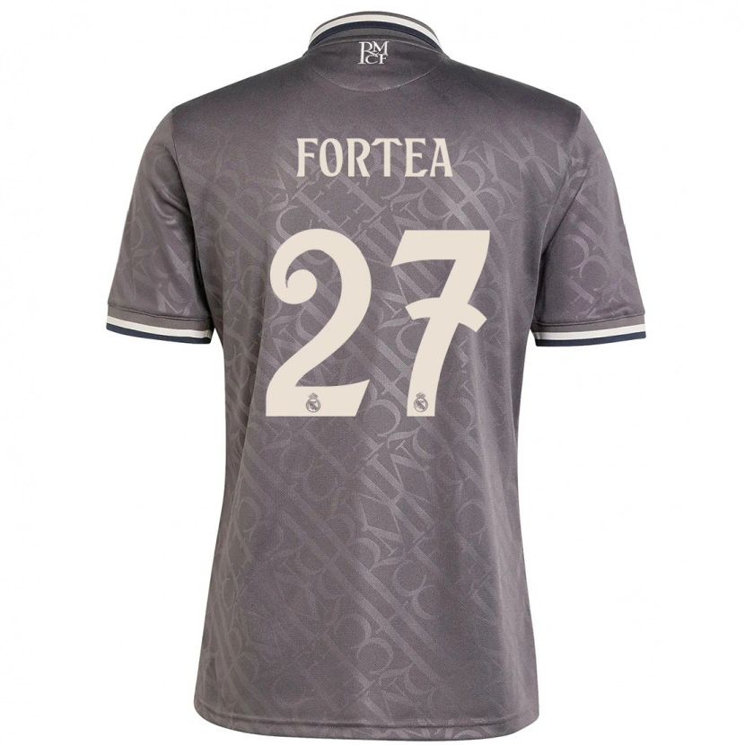 Danxen Bambino Maglia Jesús Fortea #27 Antracite Kit Gara Third 2024/25 Maglietta