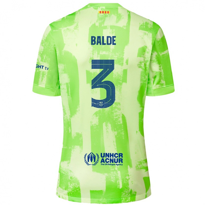 Danxen Bambino Maglia Alejandro Balde #3 Lime Kit Gara Third 2024/25 Maglietta