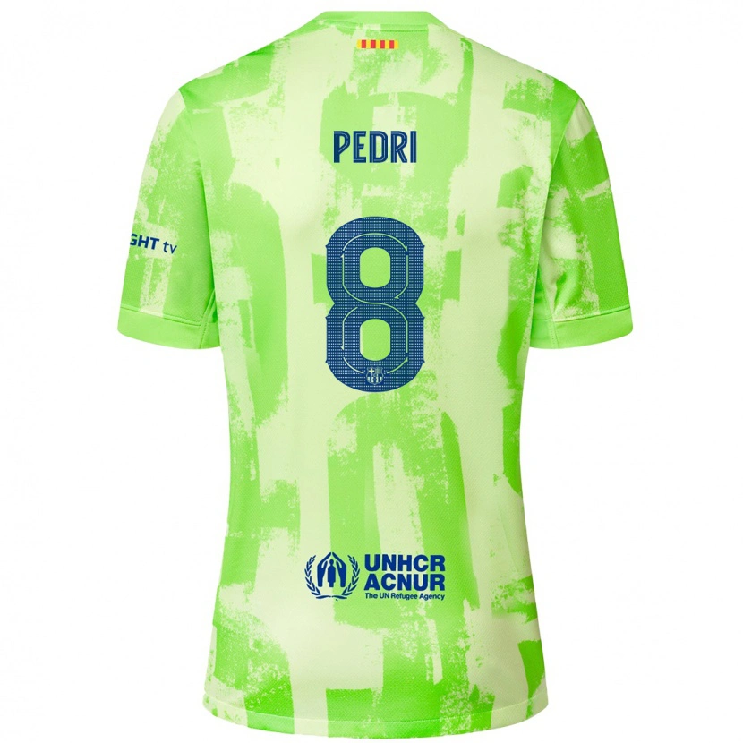 Danxen Bambino Maglia Pedri #8 Lime Kit Gara Third 2024/25 Maglietta