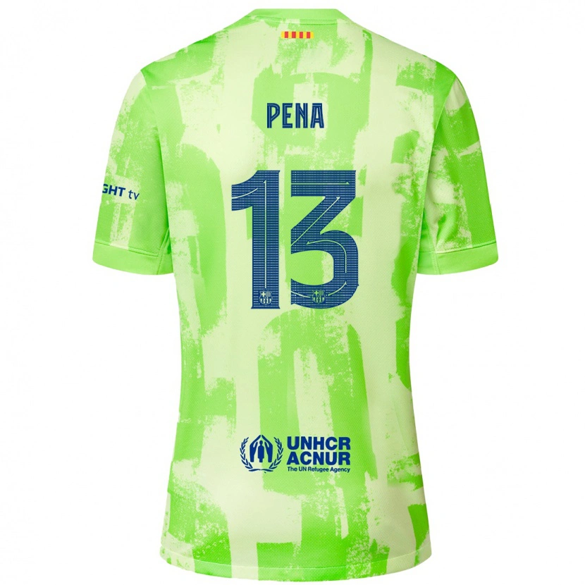 Danxen Bambino Maglia Iñaki Peña #13 Lime Kit Gara Third 2024/25 Maglietta