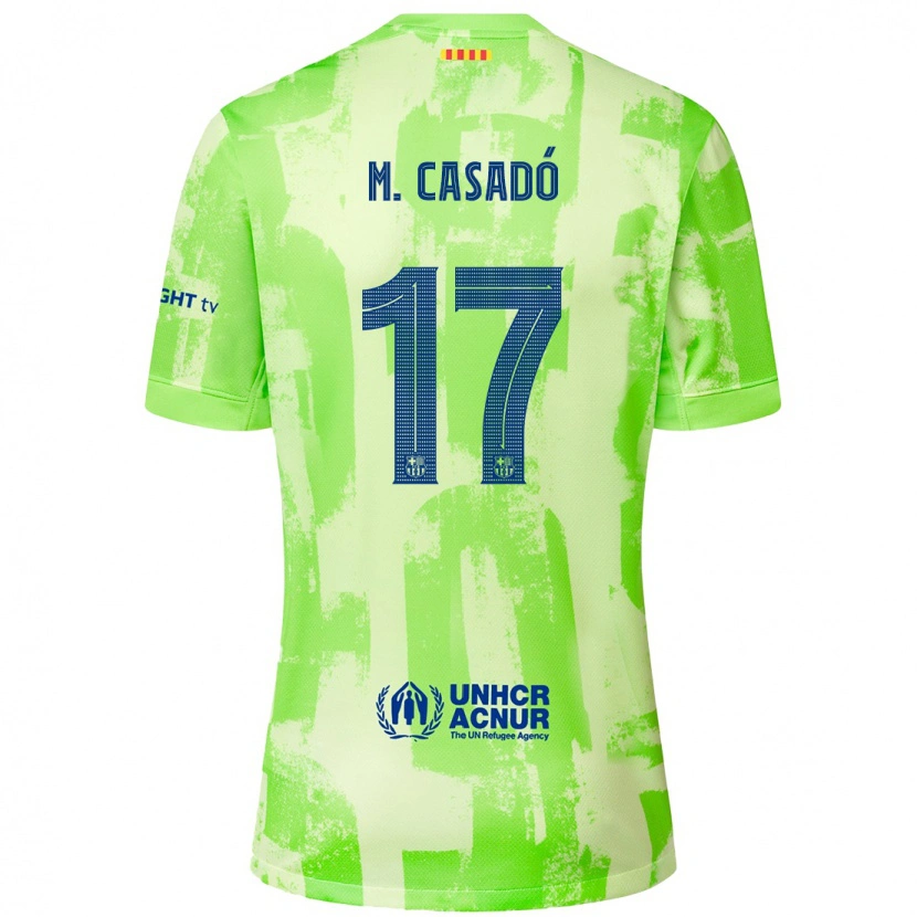 Danxen Bambino Maglia Marc Casadó #17 Lime Kit Gara Third 2024/25 Maglietta