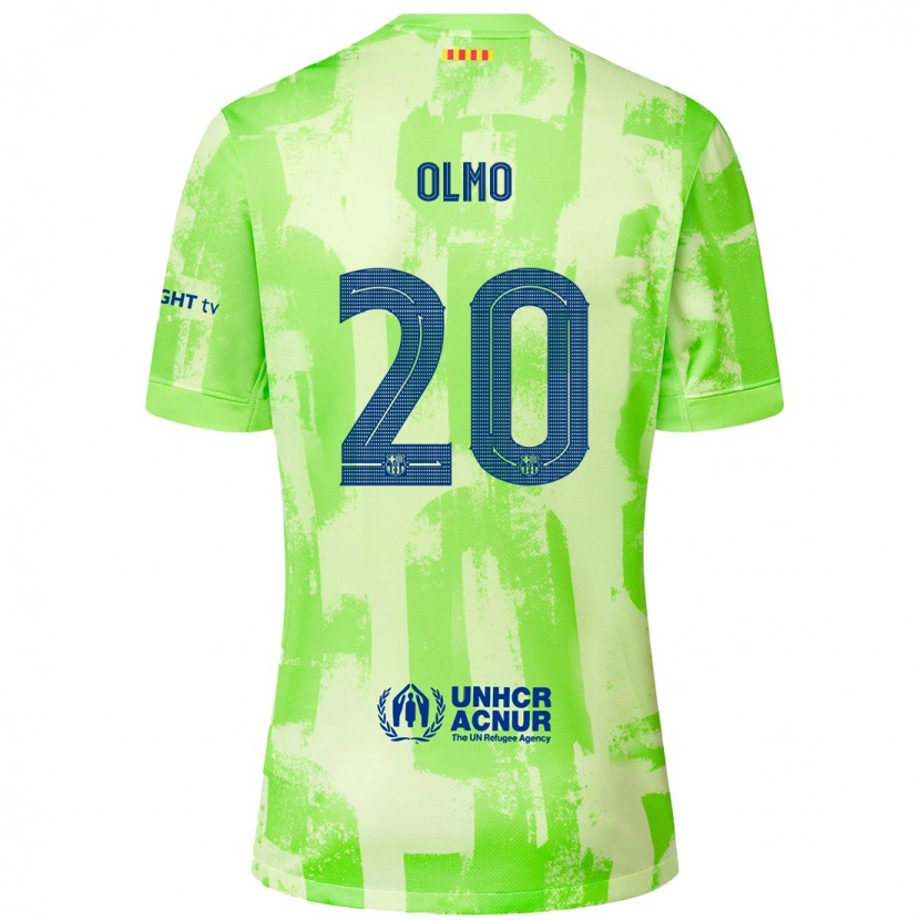 Danxen Bambino Maglia Dani Olmo #20 Lime Kit Gara Third 2024/25 Maglietta