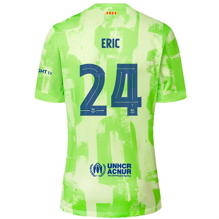 Danxen Bambino Maglia Eric García #24 Lime Kit Gara Third 2024/25 Maglietta