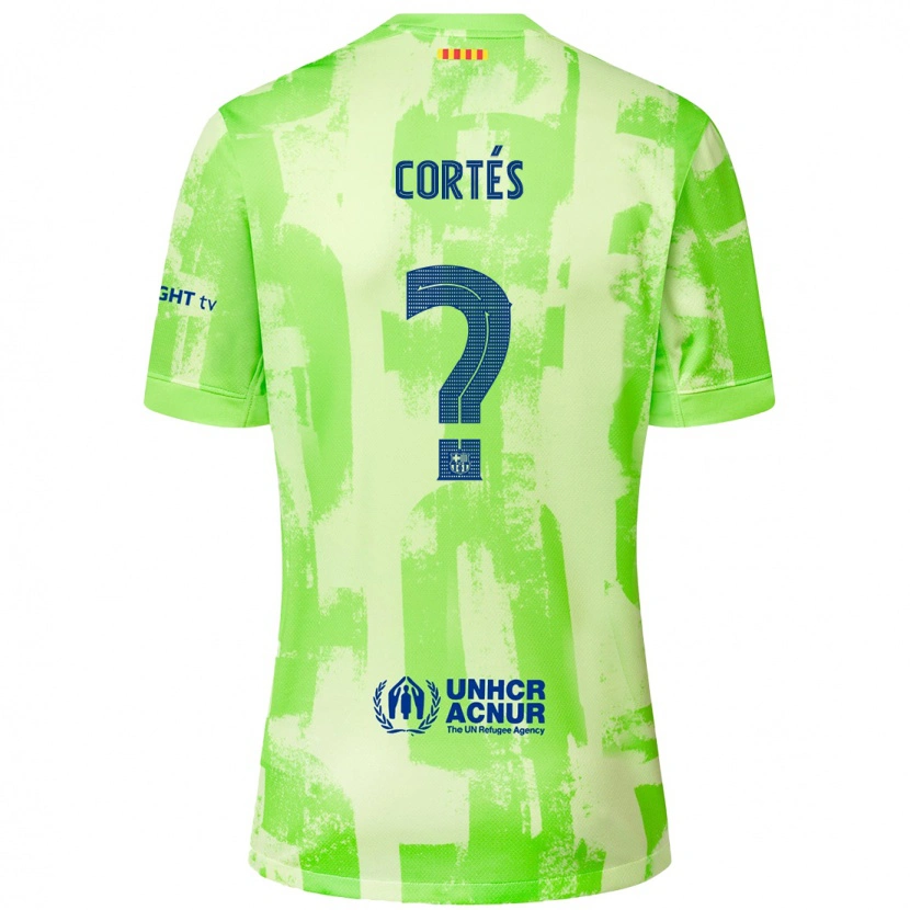 Danxen Bambino Maglia Álvaro Cortés #0 Lime Kit Gara Third 2024/25 Maglietta