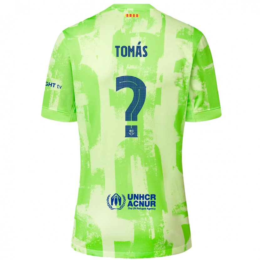 Danxen Bambino Maglia Roberto Tomás #0 Lime Kit Gara Third 2024/25 Maglietta