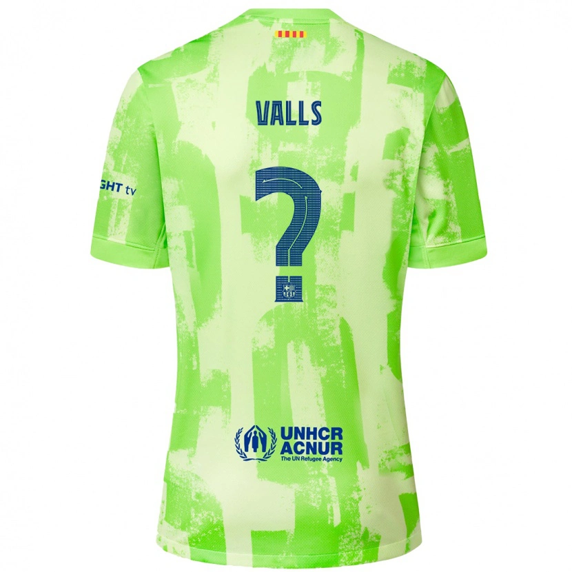 Danxen Bambino Maglia Gerard Valls #0 Lime Kit Gara Third 2024/25 Maglietta