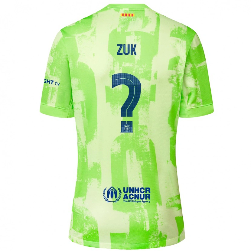 Danxen Bambino Maglia Michał Żuk #0 Lime Kit Gara Third 2024/25 Maglietta