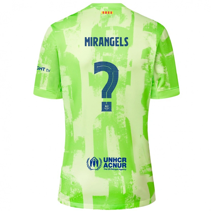 Danxen Bambino Maglia Xavi Miràngels #0 Lime Kit Gara Third 2024/25 Maglietta