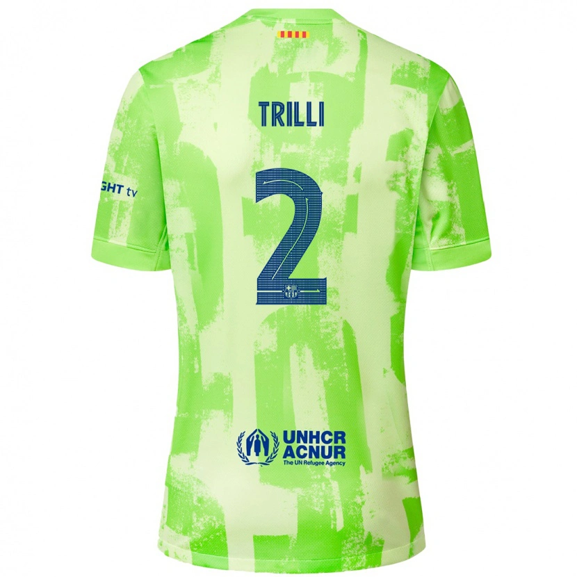 Danxen Bambino Maglia Trilli #2 Lime Kit Gara Third 2024/25 Maglietta