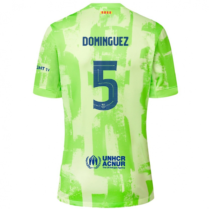 Danxen Bambino Maglia Sergi Domínguez #5 Lime Kit Gara Third 2024/25 Maglietta