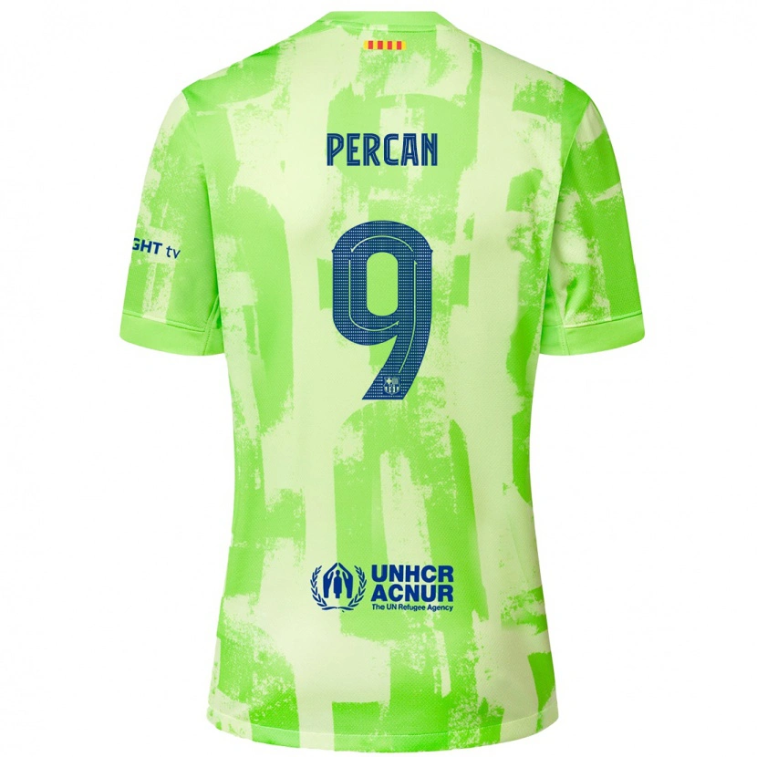 Danxen Bambino Maglia Diego Percan #9 Lime Kit Gara Third 2024/25 Maglietta
