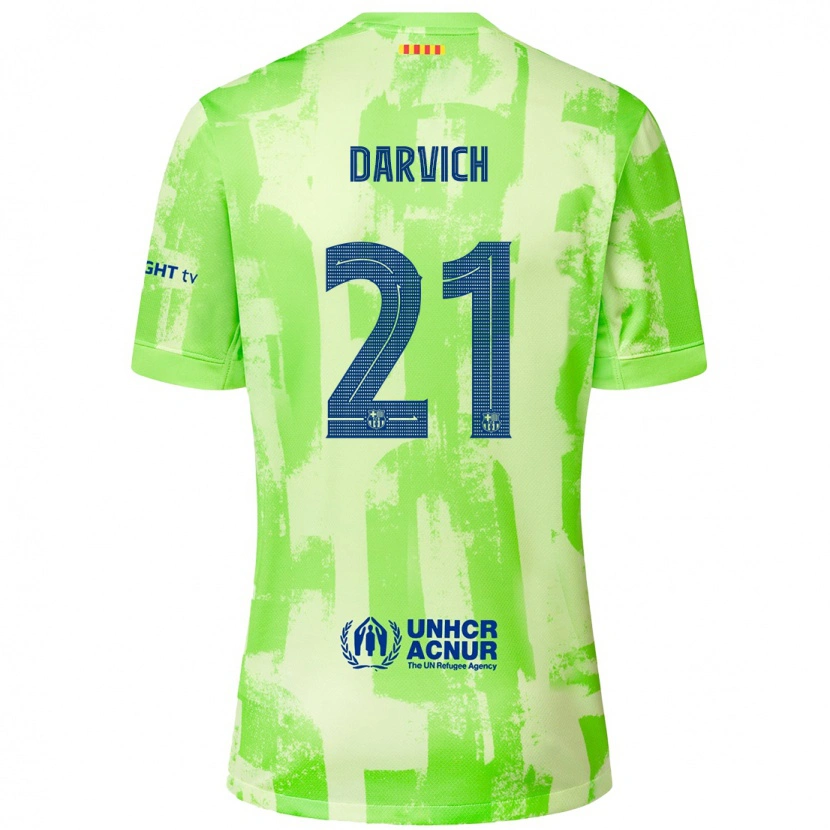 Danxen Bambino Maglia Noah Darvich #21 Lime Kit Gara Third 2024/25 Maglietta