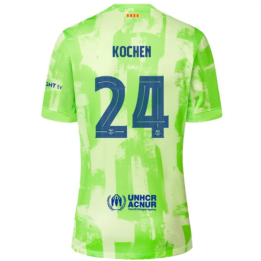 Danxen Bambino Maglia Diego Kochen #24 Lime Kit Gara Third 2024/25 Maglietta