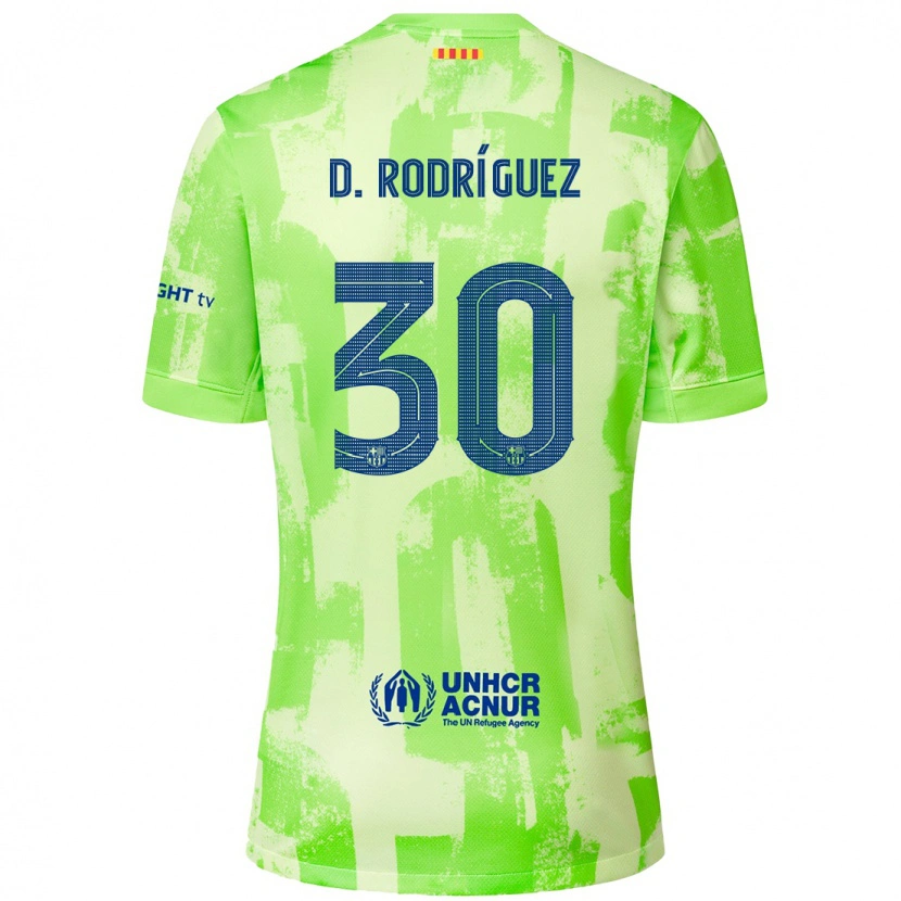 Danxen Bambino Maglia Dani Rodríguez #30 Lime Kit Gara Third 2024/25 Maglietta
