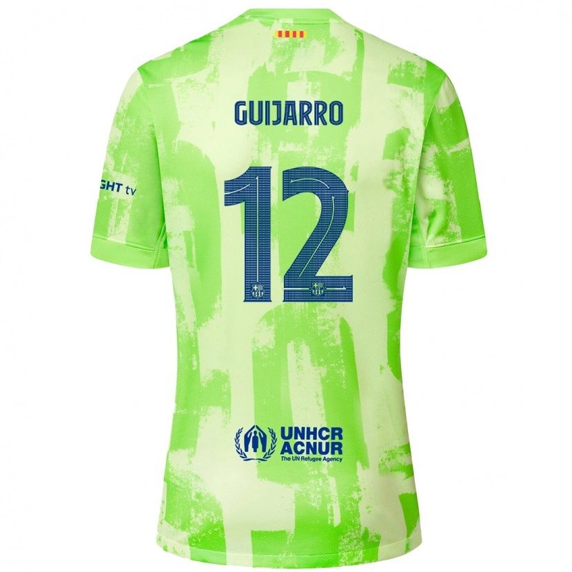 Danxen Bambino Maglia Patricia Guijarro #12 Lime Kit Gara Third 2024/25 Maglietta